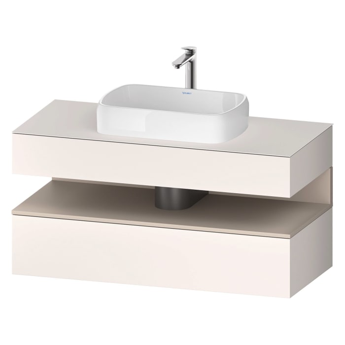 Duravit Qatego Konsolenwaschtischunterbau mit Ausschnitt mittig 120 x 60 cm, 2 Auszüge