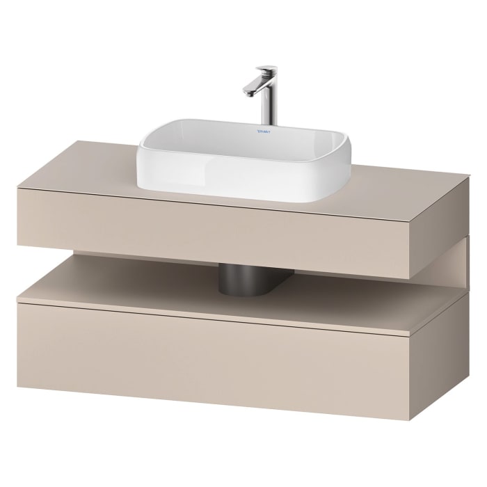 Duravit Qatego Konsolenwaschtischunterbau mit Ausschnitt mittig 120 x 60 cm, 2 Auszüge