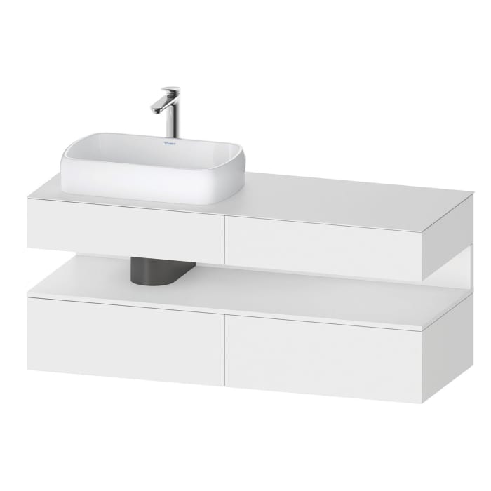 Duravit Qatego Konsolenwaschtischunterbau mit Ausschnitt links 140 x 60 cm, 4 Auszüge