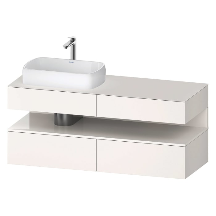 Duravit Qatego Konsolenwaschtischunterbau mit Ausschnitt links 140 x 60 cm, 4 Auszüge, mit LED Beleuchtung