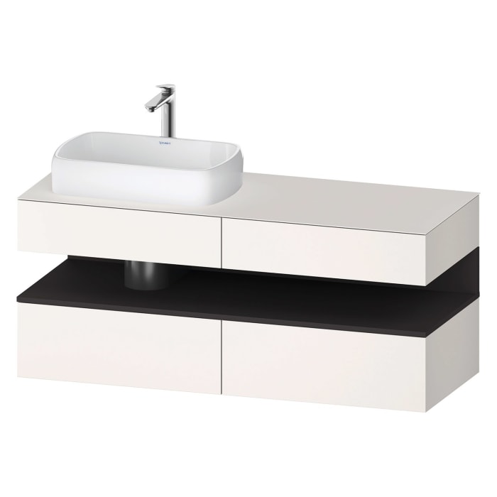 Duravit Qatego Konsolenwaschtischunterbau mit Ausschnitt links 140 x 60 cm, 4 Auszüge