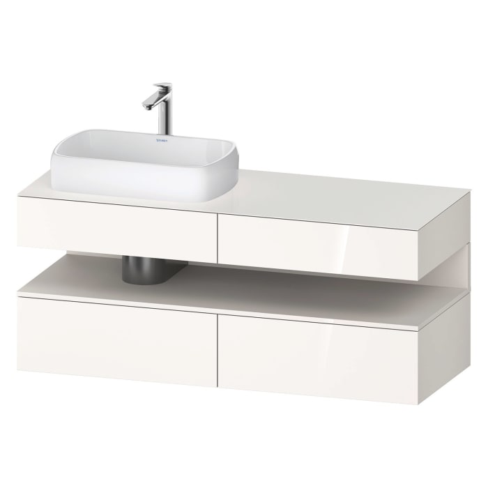 Duravit Qatego Konsolenwaschtischunterbau mit Ausschnitt links 140 x 60 cm, 4 Auszüge
