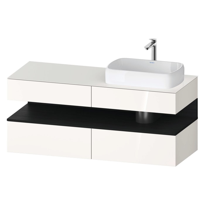 Duravit Qatego Konsolenwaschtischunterbau mit Ausschnitt rechts 140 x 60 cm, 4 Auszüge
