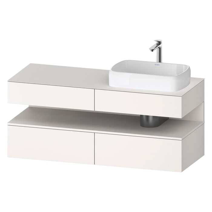 Duravit Qatego Konsolenwaschtischunterbau mit Ausschnitt rechts 140 x 60 cm, 4 Auszüge