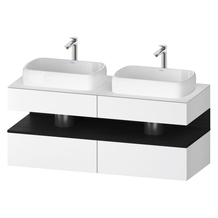 Duravit Qatego Konsolenwaschtischunterbau mit zwei Ausschnitten 140 x 60 cm, 4 Auszüge