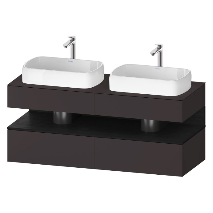Duravit Qatego Konsolenwaschtischunterbau mit zwei Ausschnitten 140 x 60 cm, 4 Auszüge