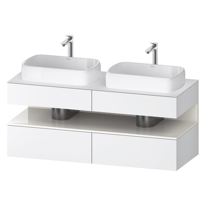 Duravit Qatego Konsolenwaschtischunterbau mit zwei Ausschnitten 140 x 60 cm, 4 Auszüge