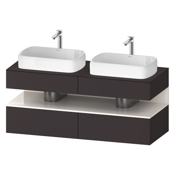 Duravit Qatego Konsolenwaschtischunterbau mit zwei Ausschnitten 140 x 60 cm, 4 Auszüge