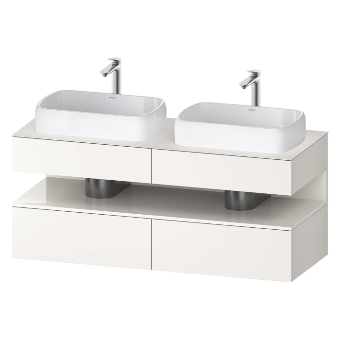Duravit Qatego Konsolenwaschtischunterbau mit zwei Ausschnitten 140 x 60 cm, 4 Auszüge