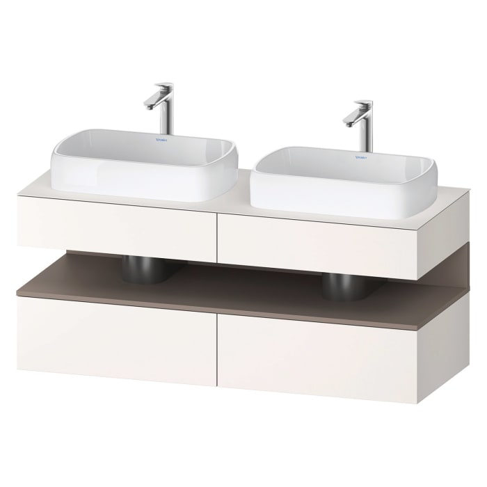 Duravit Qatego Konsolenwaschtischunterbau mit zwei Ausschnitten 140 x 60 cm, 4 Auszüge