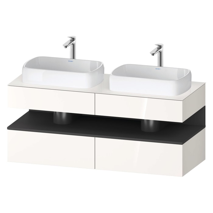 Duravit Qatego Konsolenwaschtischunterbau mit zwei Ausschnitten 140 x 60 cm, 4 Auszüge