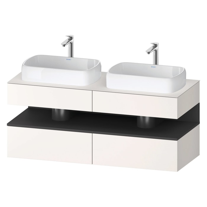 Duravit Qatego Konsolenwaschtischunterbau mit zwei Ausschnitten 140 x 60 cm, 4 Auszüge