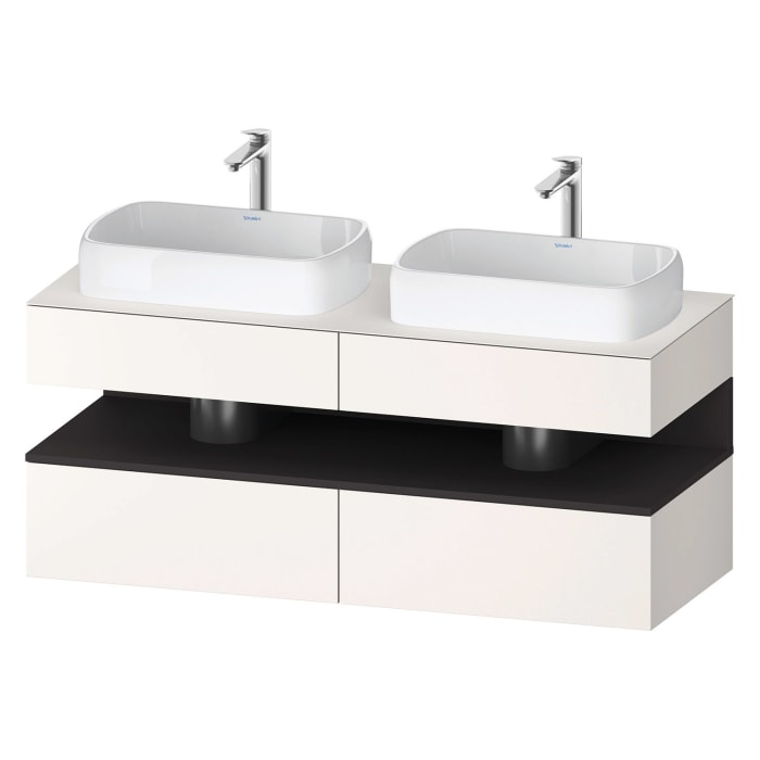 Duravit Qatego Konsolenwaschtischunterbau mit zwei Ausschnitten 140 x 60 cm, 4 Auszüge