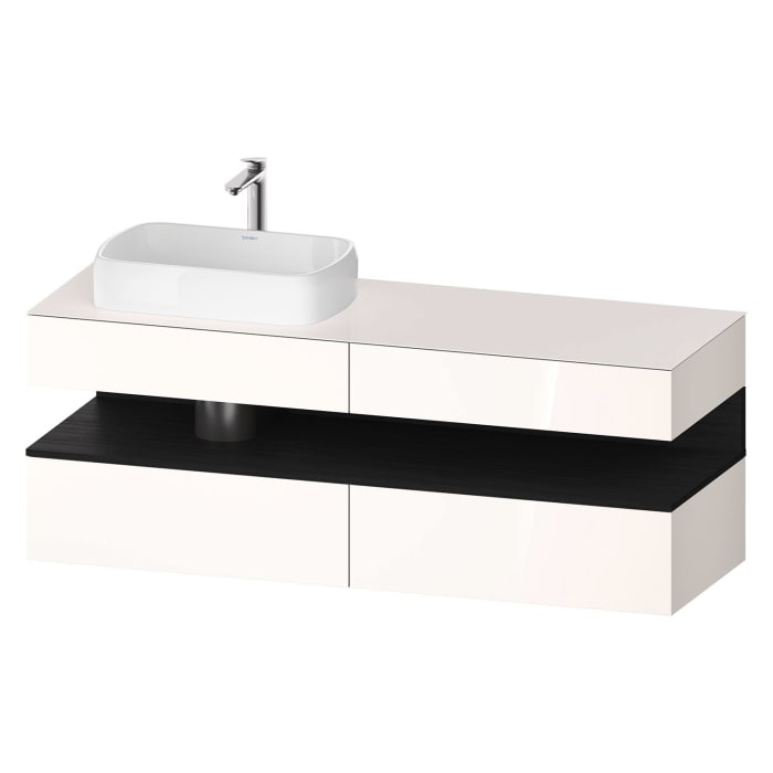 Duravit Qatego Konsolenwaschtischunterbau mit Ausschnitt links 160 x 60 cm, 4 Auszüge