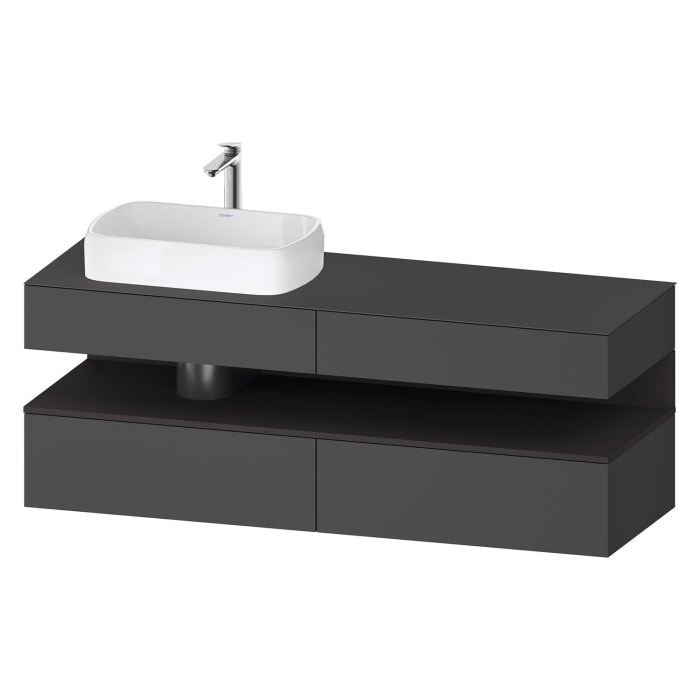 Duravit Qatego Konsolenwaschtischunterbau mit Ausschnitt links 160 x 60 cm, 4 Auszüge