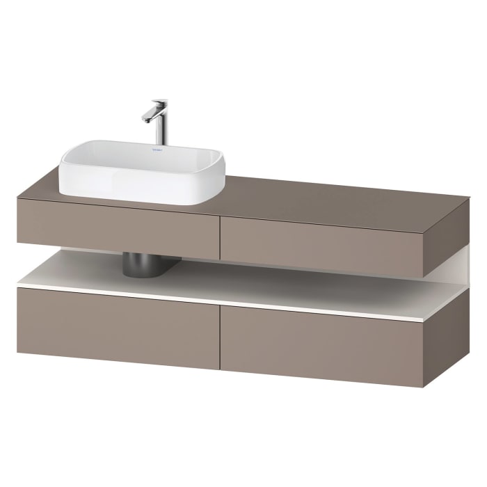 Duravit Qatego Konsolenwaschtischunterbau mit Ausschnitt links 160 x 60 cm, 4 Auszüge