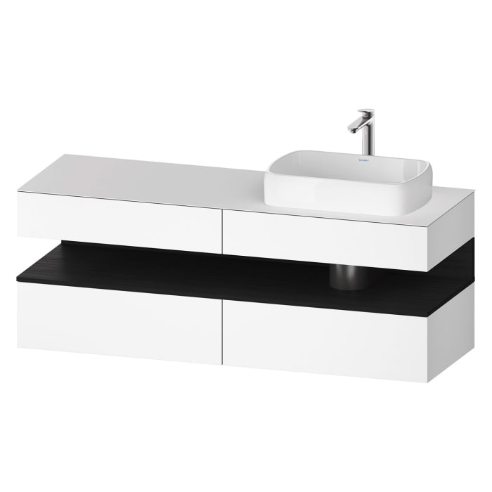 Duravit Qatego Konsolenwaschtischunterbau mit Ausschnitt rechts 160 x 60 cm, 4 Auszüge