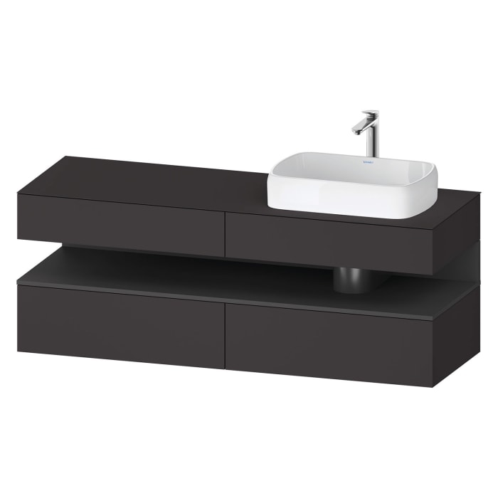 Duravit Qatego Konsolenwaschtischunterbau mit Ausschnitt rechts 160 x 60 cm, 4 Auszüge