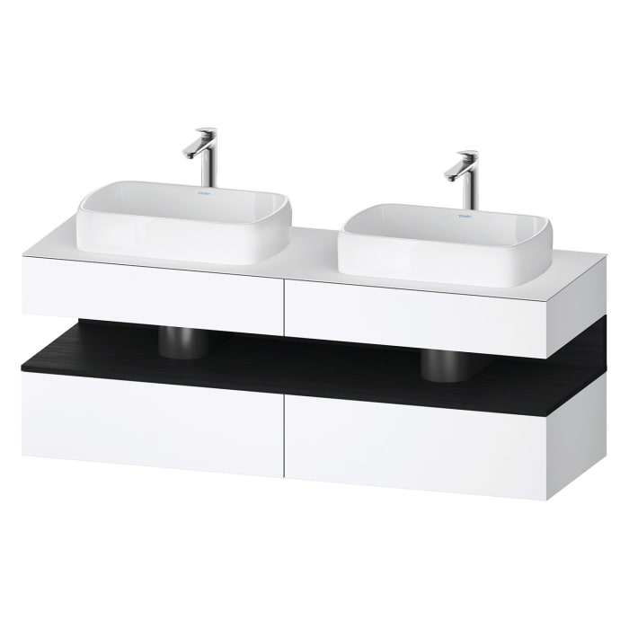 Duravit Qatego Konsolenwaschtischunterbau mit zwei Ausschnitten 160 x 60 cm, 4 Auszüge