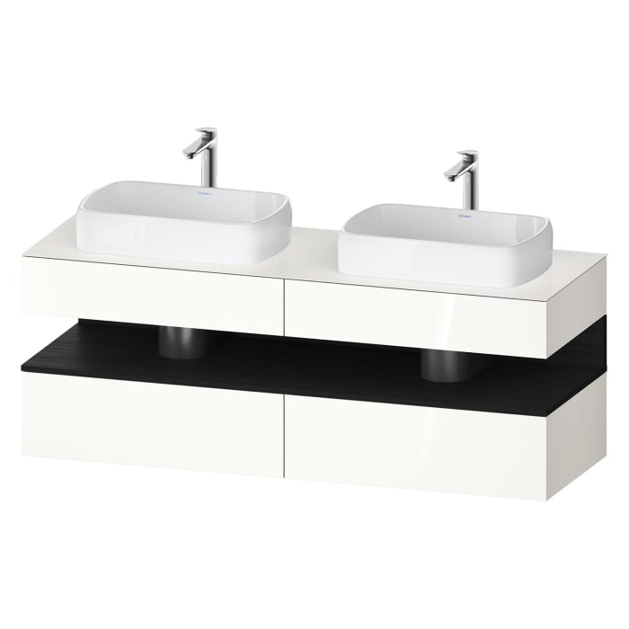 Duravit Qatego Konsolenwaschtischunterbau mit zwei Ausschnitten 160 x 60 cm, 4 Auszüge