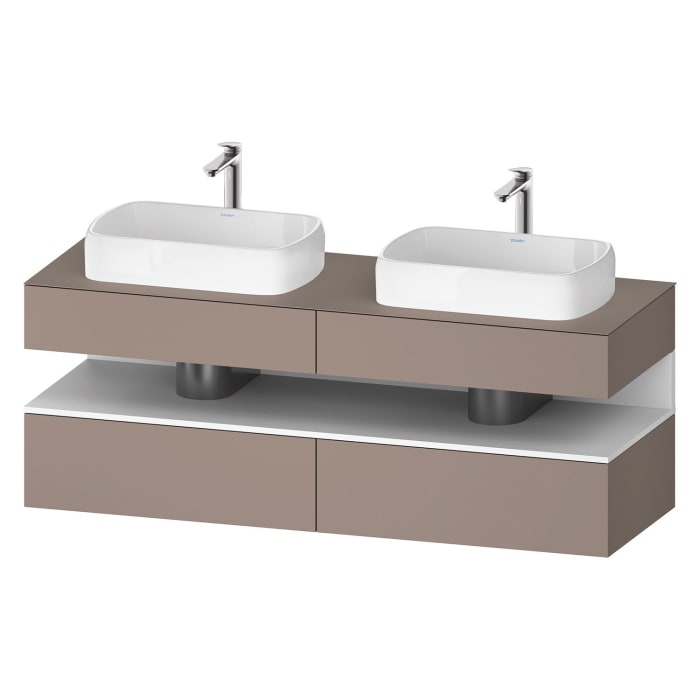 Duravit Qatego Konsolenwaschtischunterbau mit zwei Ausschnitten 160 x 60 cm, 4 Auszüge