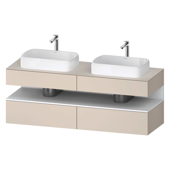 Duravit Qatego Konsolenwaschtischunterbau mit zwei Ausschnitten 160 x 60 cm, 4 Auszüge
