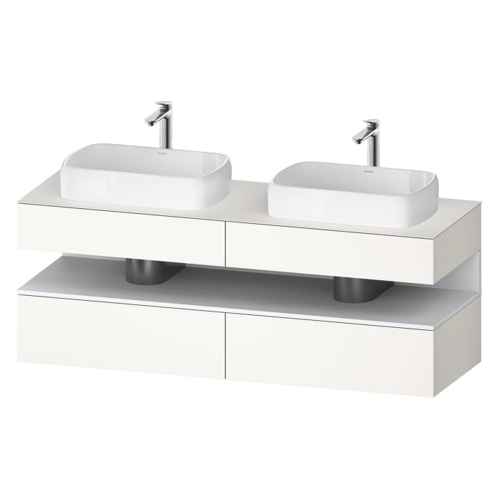 Duravit Qatego Konsolenwaschtischunterbau mit zwei Ausschnitten 160 x 60 cm, 4 Auszüge