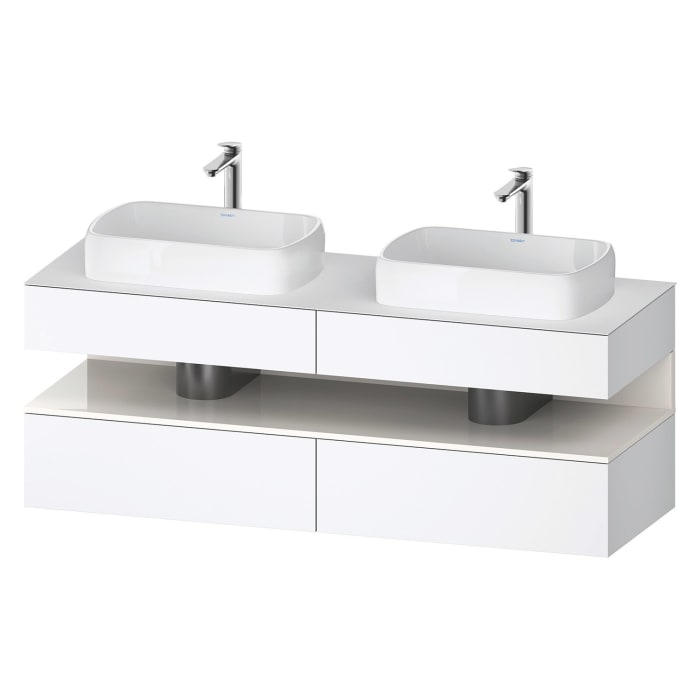 Duravit Qatego Konsolenwaschtischunterbau mit zwei Ausschnitten 160 x 60 cm, 4 Auszüge