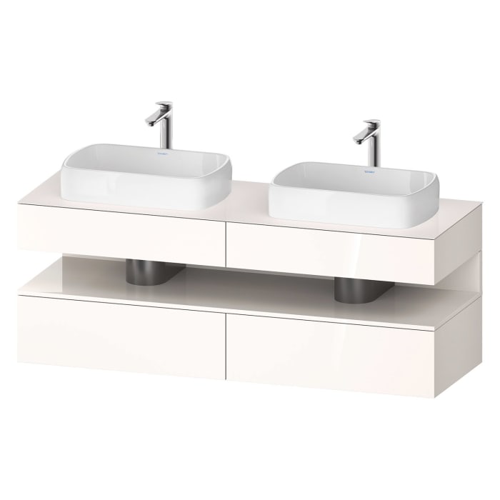 Duravit Qatego Konsolenwaschtischunterbau mit zwei Ausschnitten 160 x 60 cm, 4 Auszüge