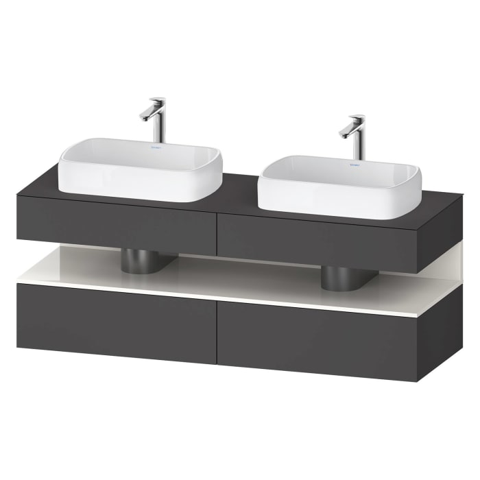 Duravit Qatego Konsolenwaschtischunterbau mit zwei Ausschnitten 160 x 60 cm, 4 Auszüge