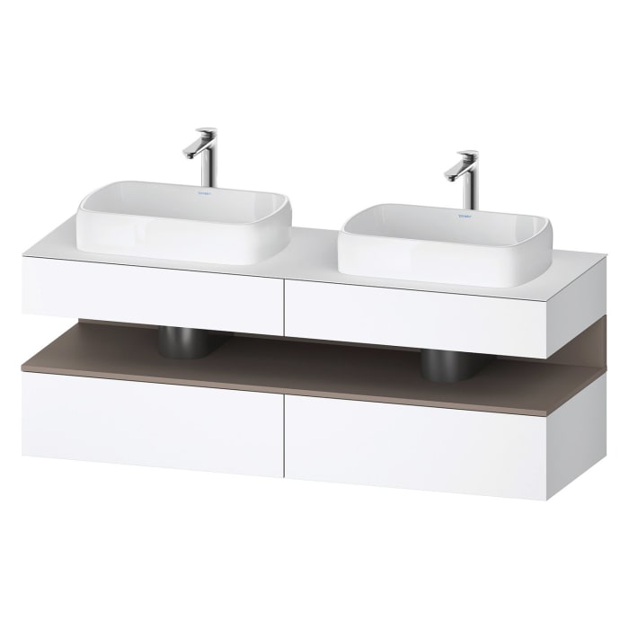 Duravit Qatego Konsolenwaschtischunterbau mit zwei Ausschnitten 160 x 60 cm, 4 Auszüge