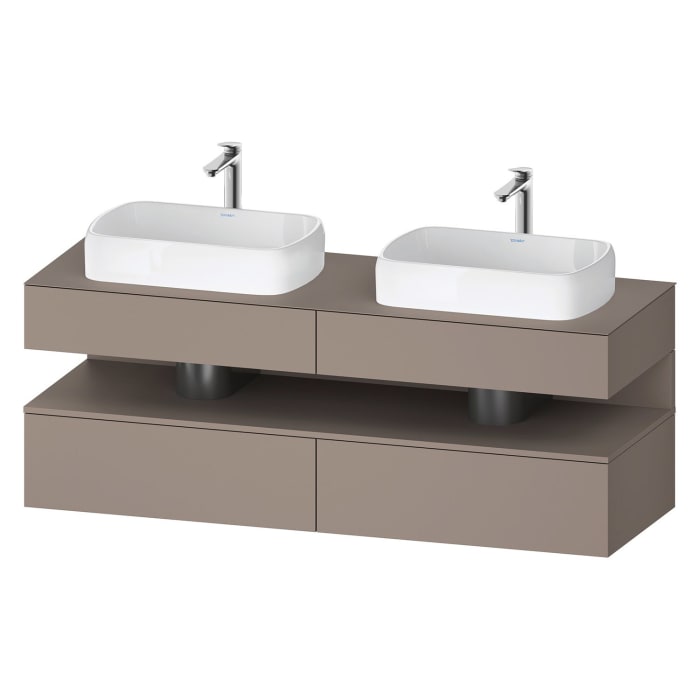 Duravit Qatego Konsolenwaschtischunterbau mit zwei Ausschnitten 160 x 60 cm, 4 Auszüge