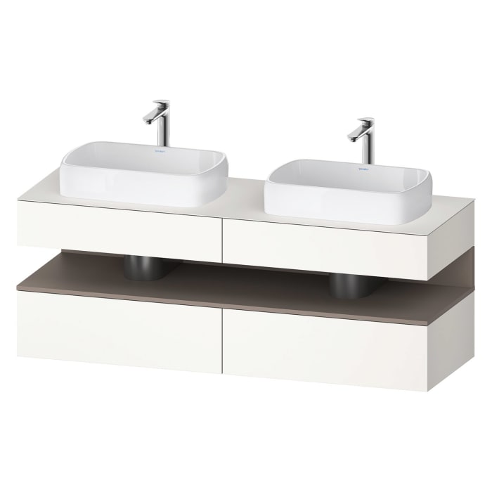 Duravit Qatego Konsolenwaschtischunterbau mit zwei Ausschnitten 160 x 60 cm, 4 Auszüge
