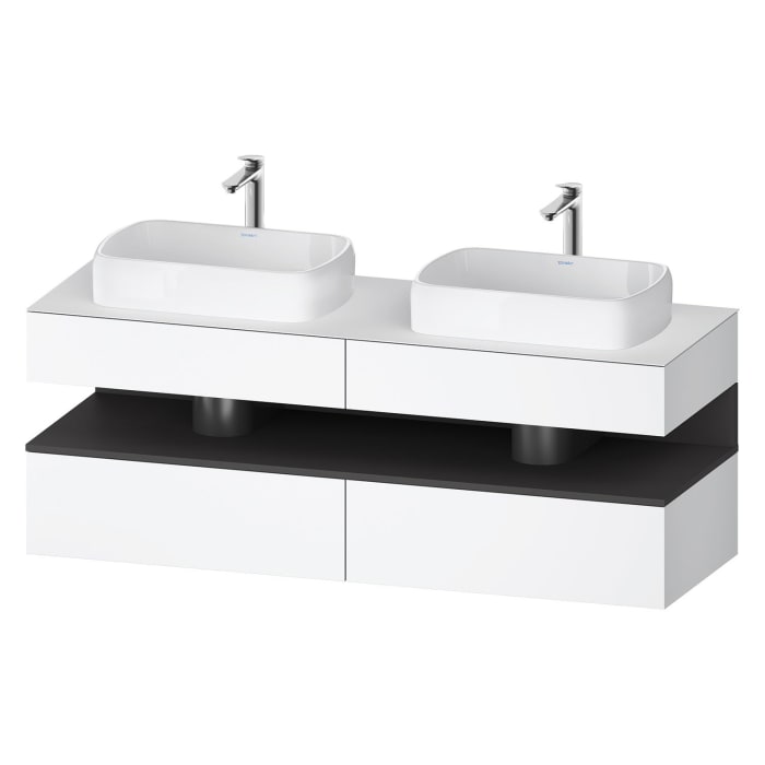 Duravit Qatego Konsolenwaschtischunterbau mit zwei Ausschnitten 160 x 60 cm, 4 Auszüge