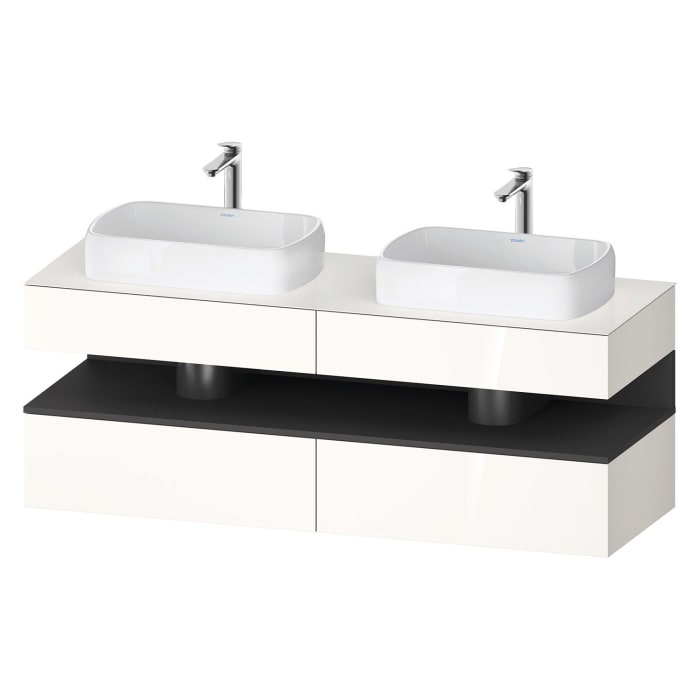 Duravit Qatego Konsolenwaschtischunterbau mit zwei Ausschnitten 160 x 60 cm, 4 Auszüge