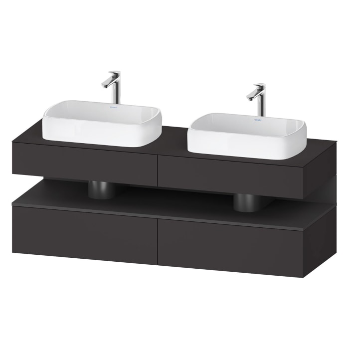 Duravit Qatego Konsolenwaschtischunterbau mit zwei Ausschnitten 160 x 60 cm, 4 Auszüge