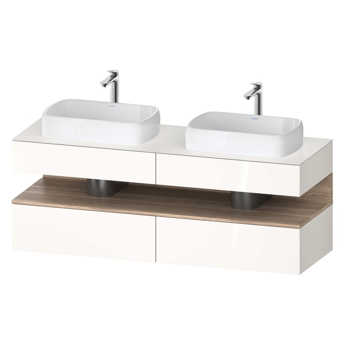Duravit Qatego Konsolenwaschtischunterbau mit zwei Ausschnitten 160 x 60 cm, 4 Auszüge