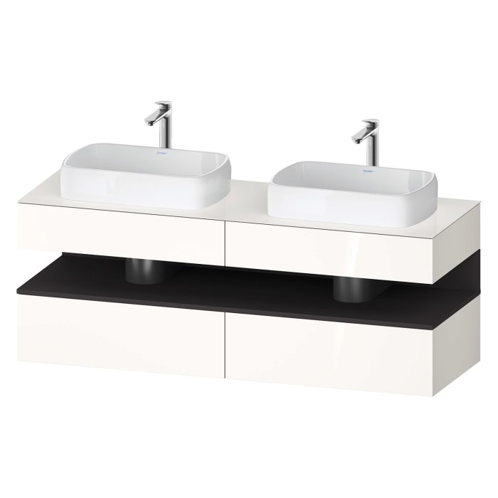 Duravit Qatego Konsolenwaschtischunterbau mit zwei Ausschnitten 160 x 60 cm, 4 Auszüge