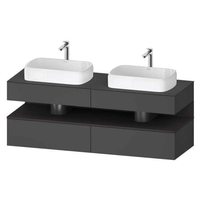 Duravit Qatego Konsolenwaschtischunterbau mit zwei Ausschnitten 160 x 60 cm, 4 Auszüge