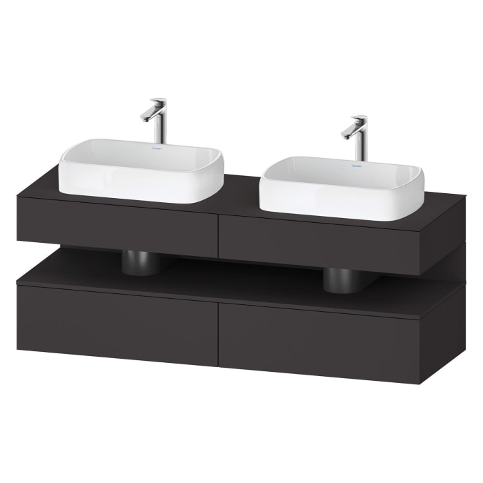 Duravit Qatego Konsolenwaschtischunterbau mit zwei Ausschnitten 160 x 60 cm, 4 Auszüge