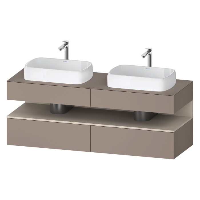 Duravit Qatego Konsolenwaschtischunterbau mit zwei Ausschnitten 160 x 60 cm, 4 Auszüge