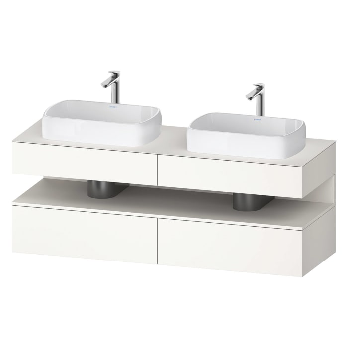 Duravit Qatego Konsolenwaschtischunterbau mit zwei Ausschnitten 160 x 60 cm, 4 Auszüge