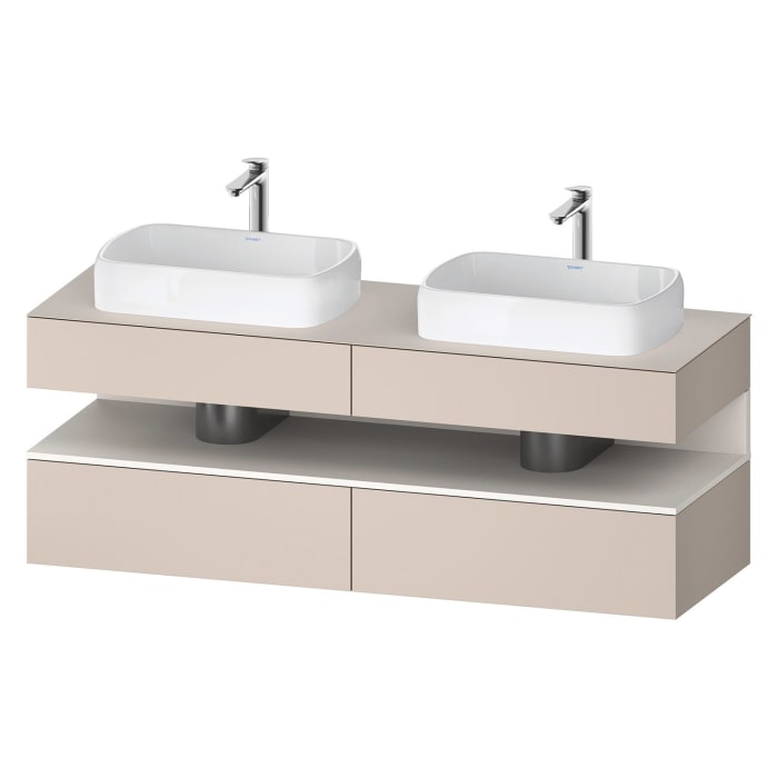 Duravit Qatego Konsolenwaschtischunterbau mit zwei Ausschnitten 160 x 60 cm, 4 Auszüge