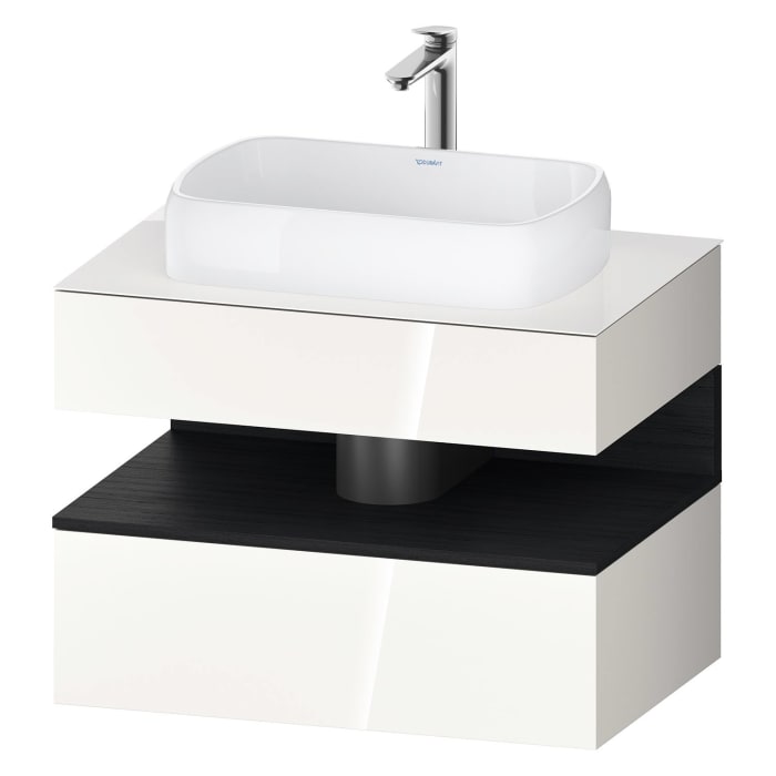 Duravit Qatego Konsolenwaschtischunterbau mit Ausschnitt mittig 80 x 60 cm, 2 Auszüge, mit LED Beleuchtung