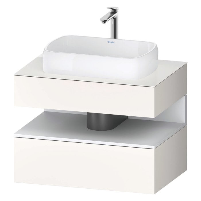 Duravit Qatego Konsolenwaschtischunterbau mit Ausschnitt mittig 80 x 60 cm, 2 Auszüge, mit LED Beleuchtung