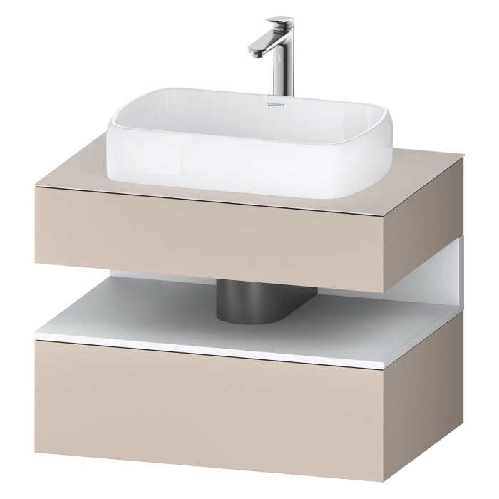 Duravit Qatego Konsolenwaschtischunterbau mit Ausschnitt mittig 80 x 60 cm, 2 Auszüge, mit LED Beleuchtung