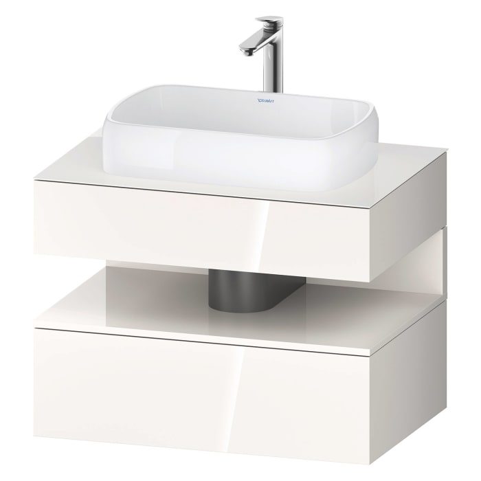 Duravit Qatego Konsolenwaschtischunterbau mit Ausschnitt mittig 80 x 60 cm, 2 Auszüge, mit LED Beleuchtung