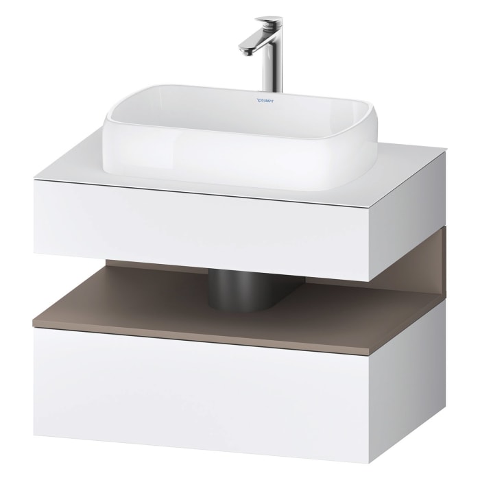 Duravit Qatego Konsolenwaschtischunterbau mit Ausschnitt mittig 80 x 60 cm, 2 Auszüge, mit LED Beleuchtung