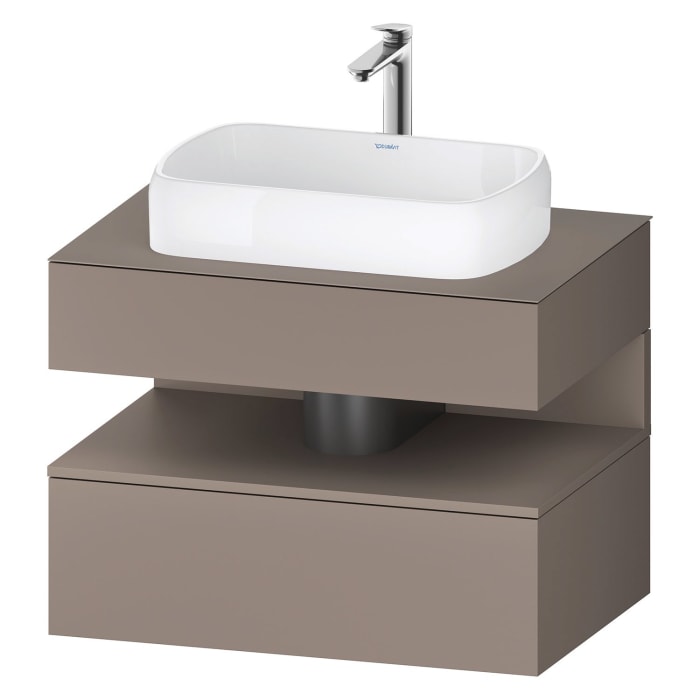 Duravit Qatego Konsolenwaschtischunterbau mit Ausschnitt mittig 80 x 60 cm, 2 Auszüge