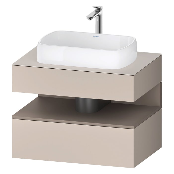 Duravit Qatego Konsolenwaschtischunterbau mit Ausschnitt mittig 80 x 60 cm, 2 Auszüge, mit LED Beleuchtung